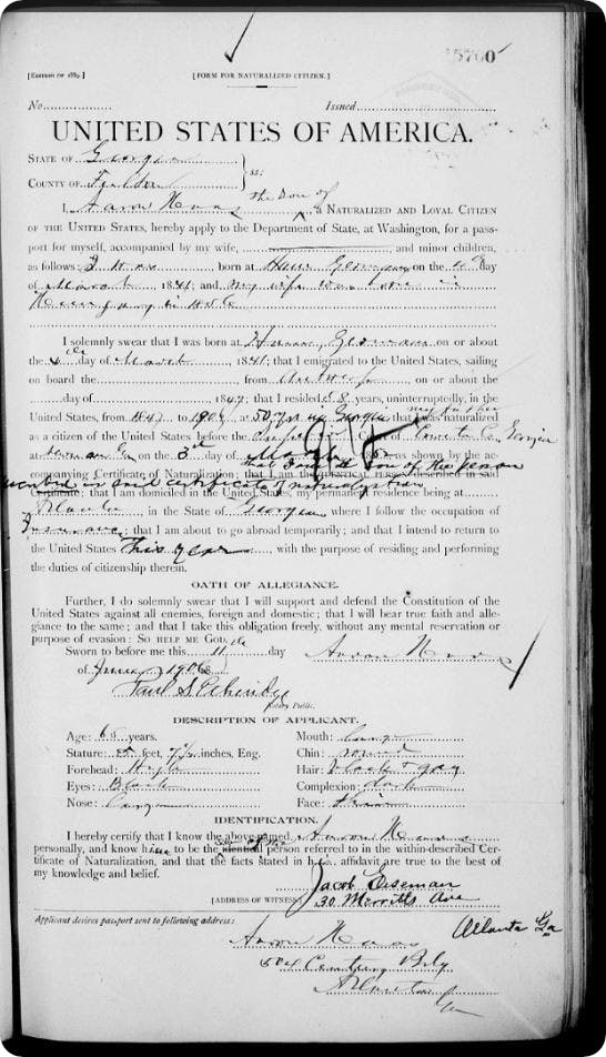 US passport applications can reveal your ancestor's country of birth