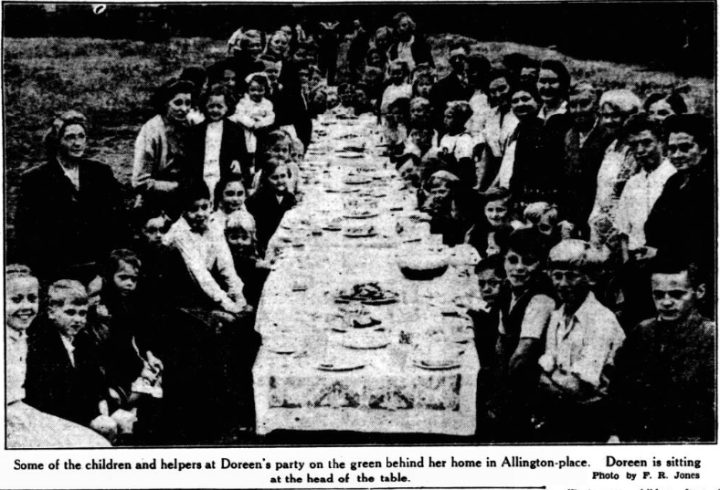 Doreen's street party, Cheshire Observer, 1953.
