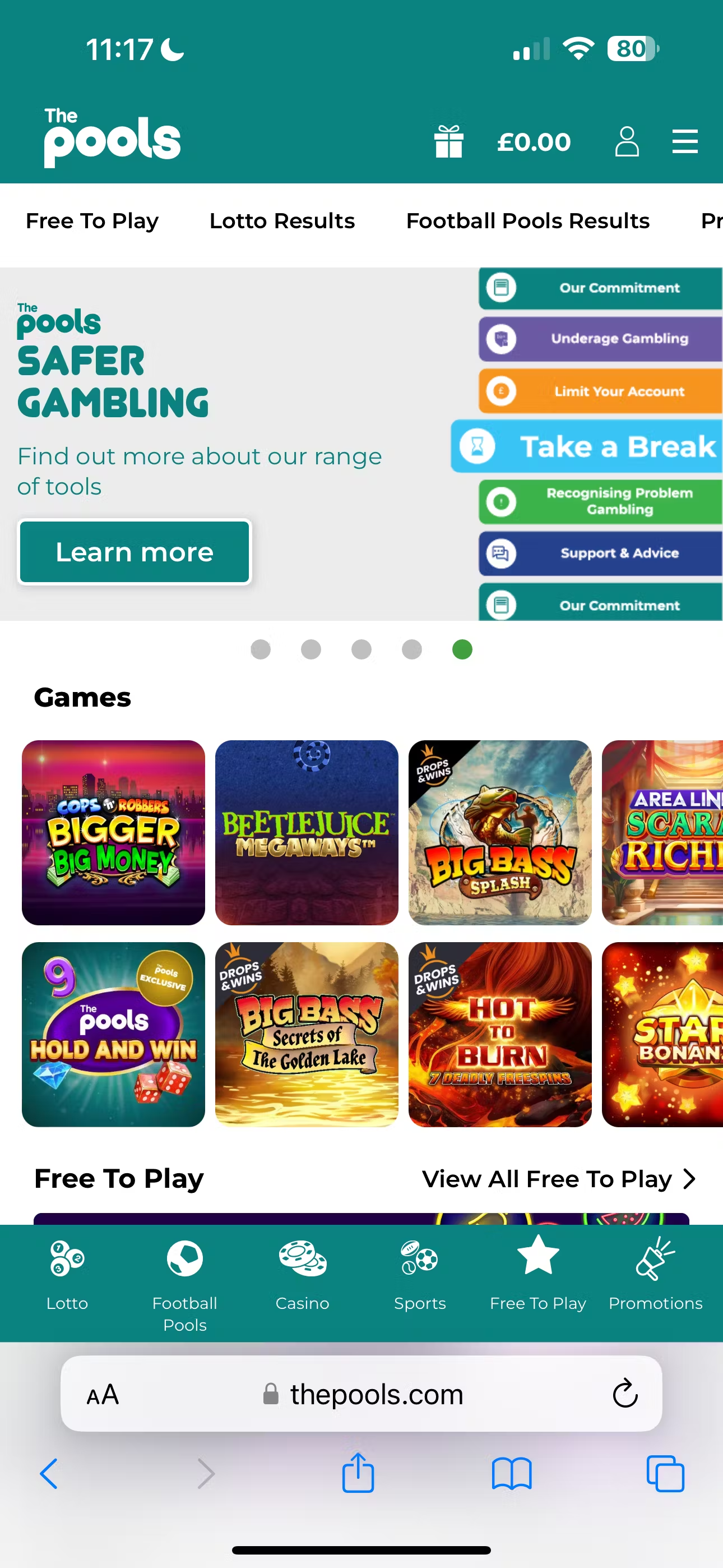 The Pools Old Platform