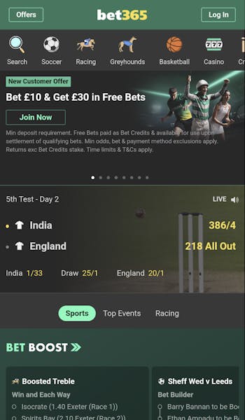 bet365 app homepage