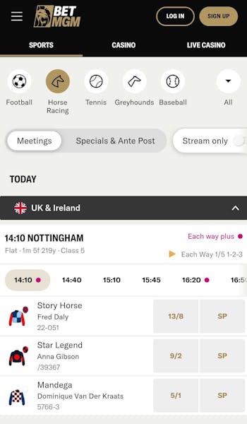 BetMGM horse racing