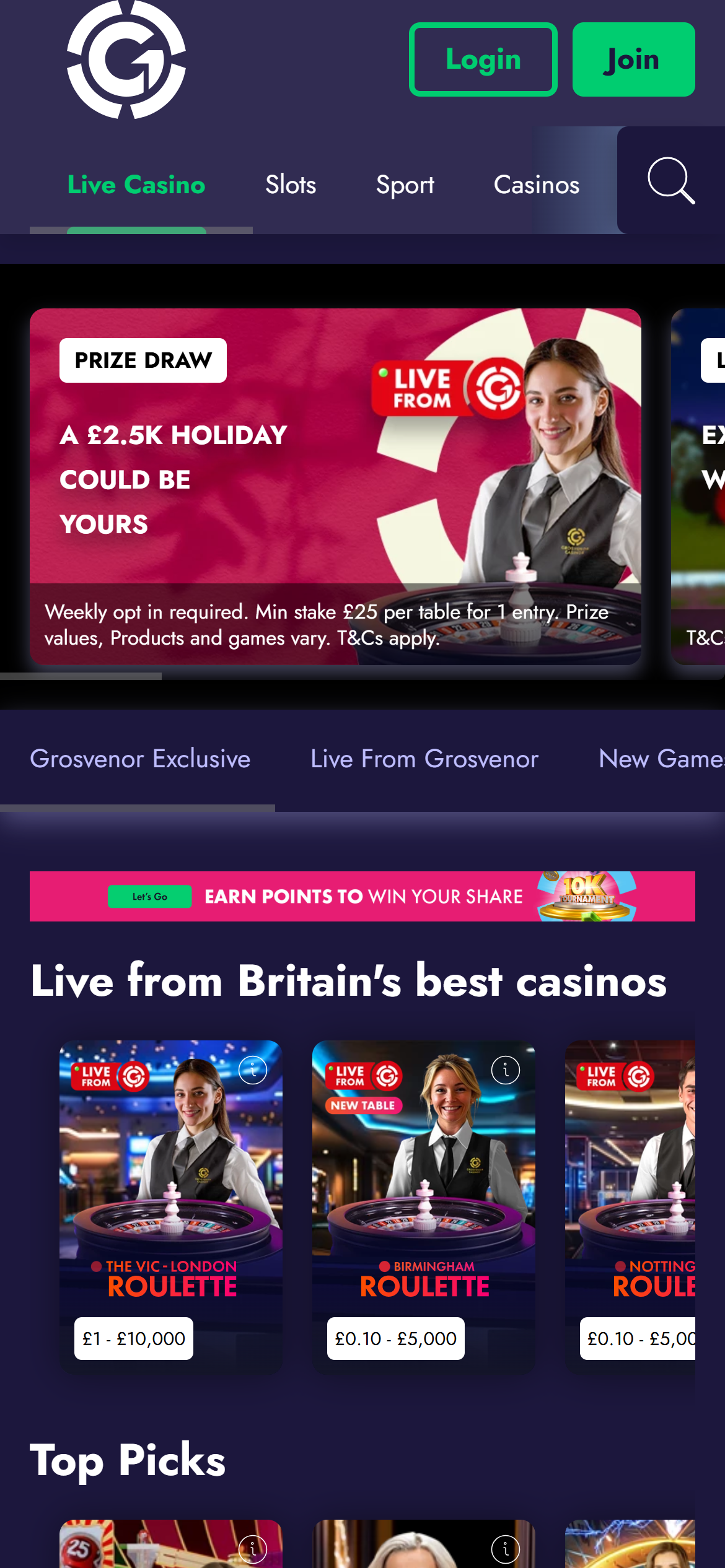 Grosvenor Casino Live