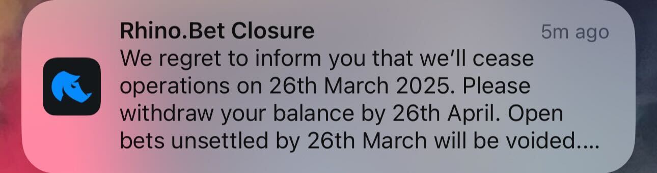 Rhino Bet Closure