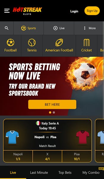 Hostreak sportsbook home