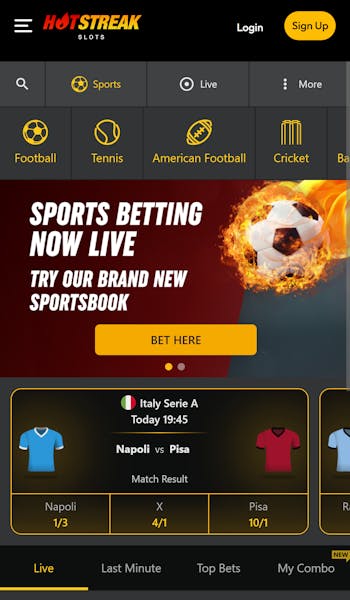 Hostreak sportsbook home