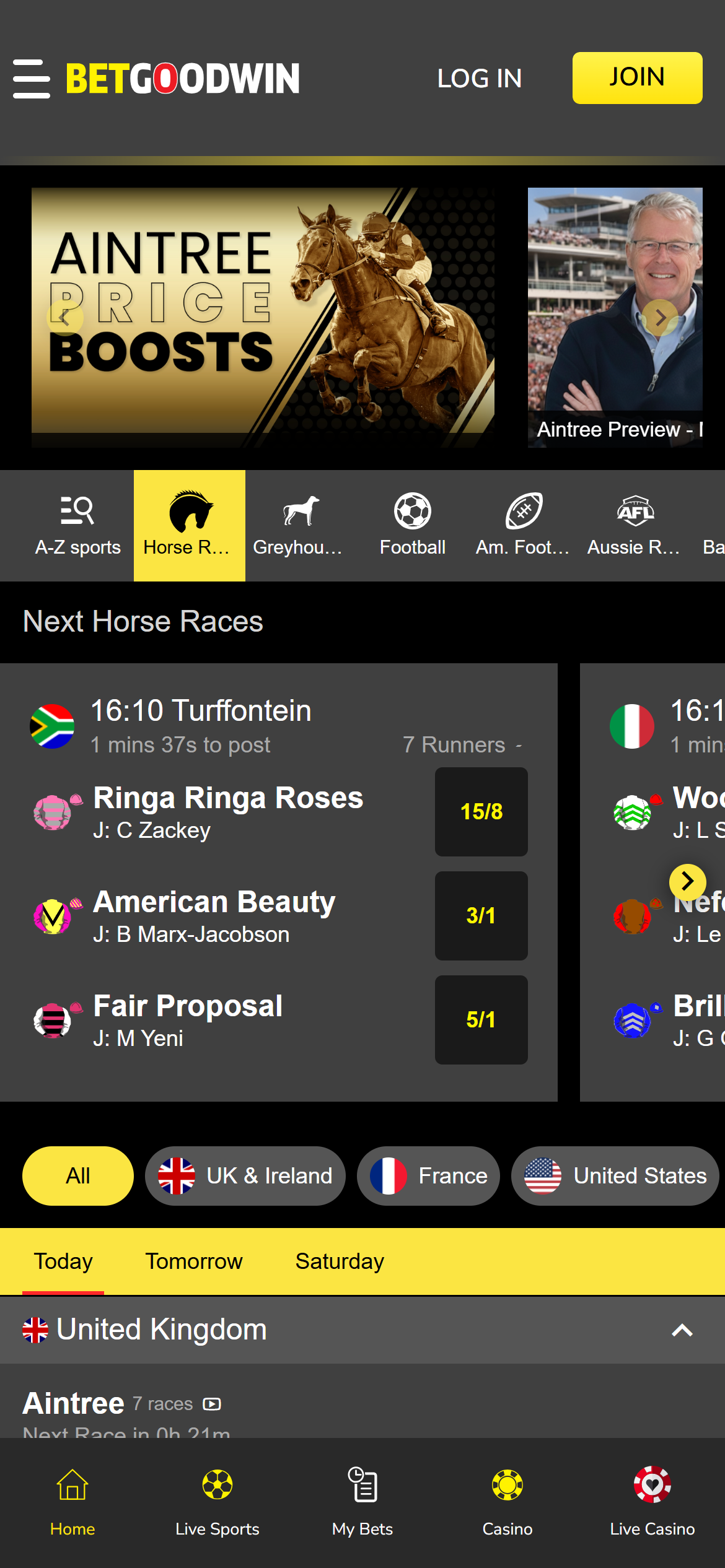 BetGoodwin sports home