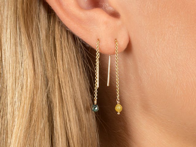 Delicate diamond threader earrings
