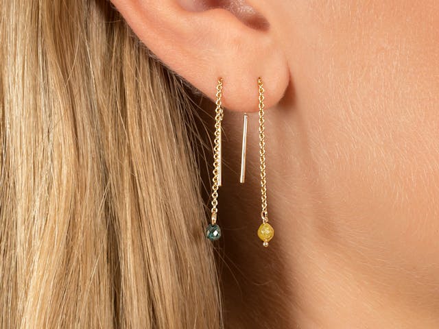 Delicate drop threader earrings
