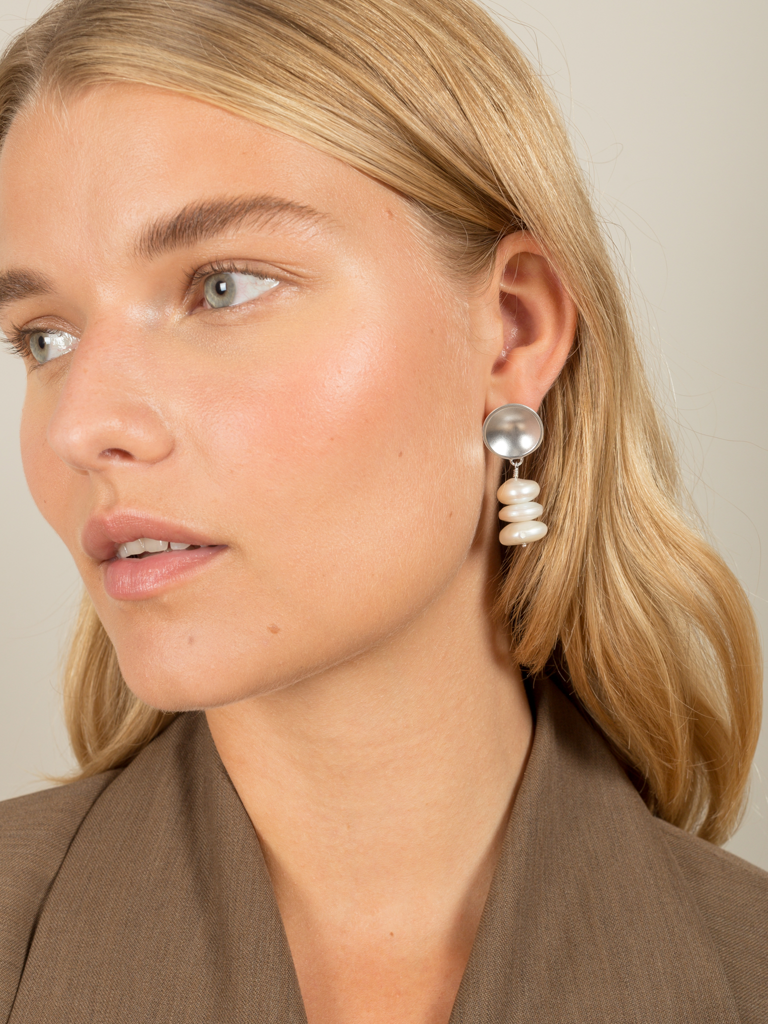 Silver drop earrings