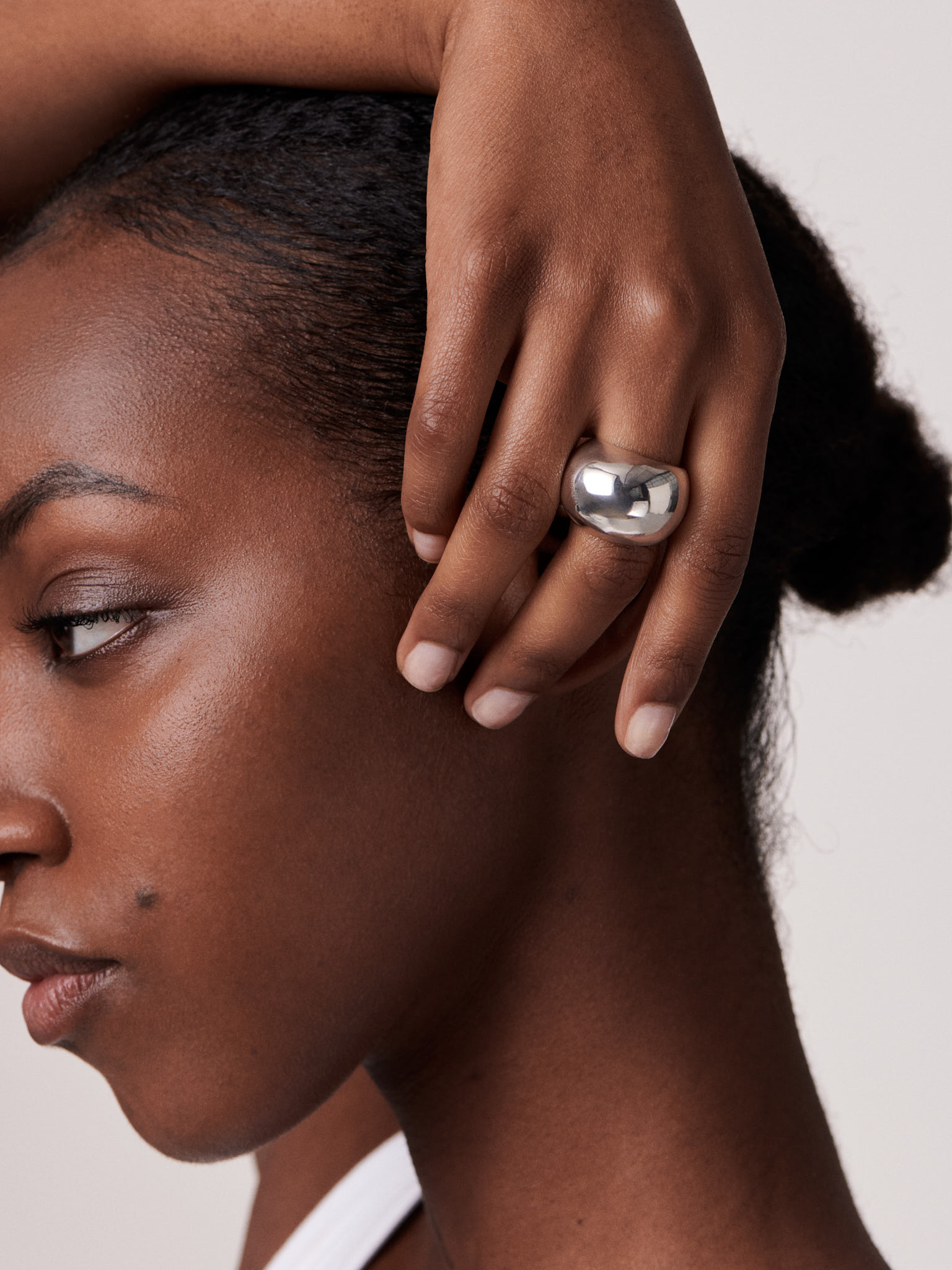 Contemporary silver statement rings