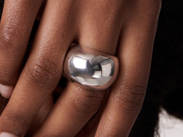 Contemporary silver statement rings