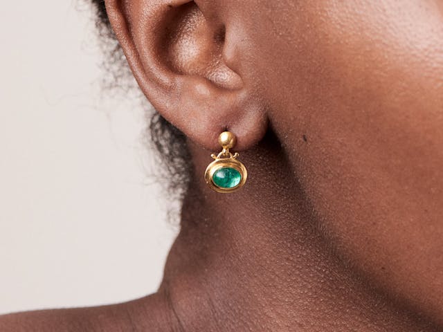 Deep emerald drop earrings