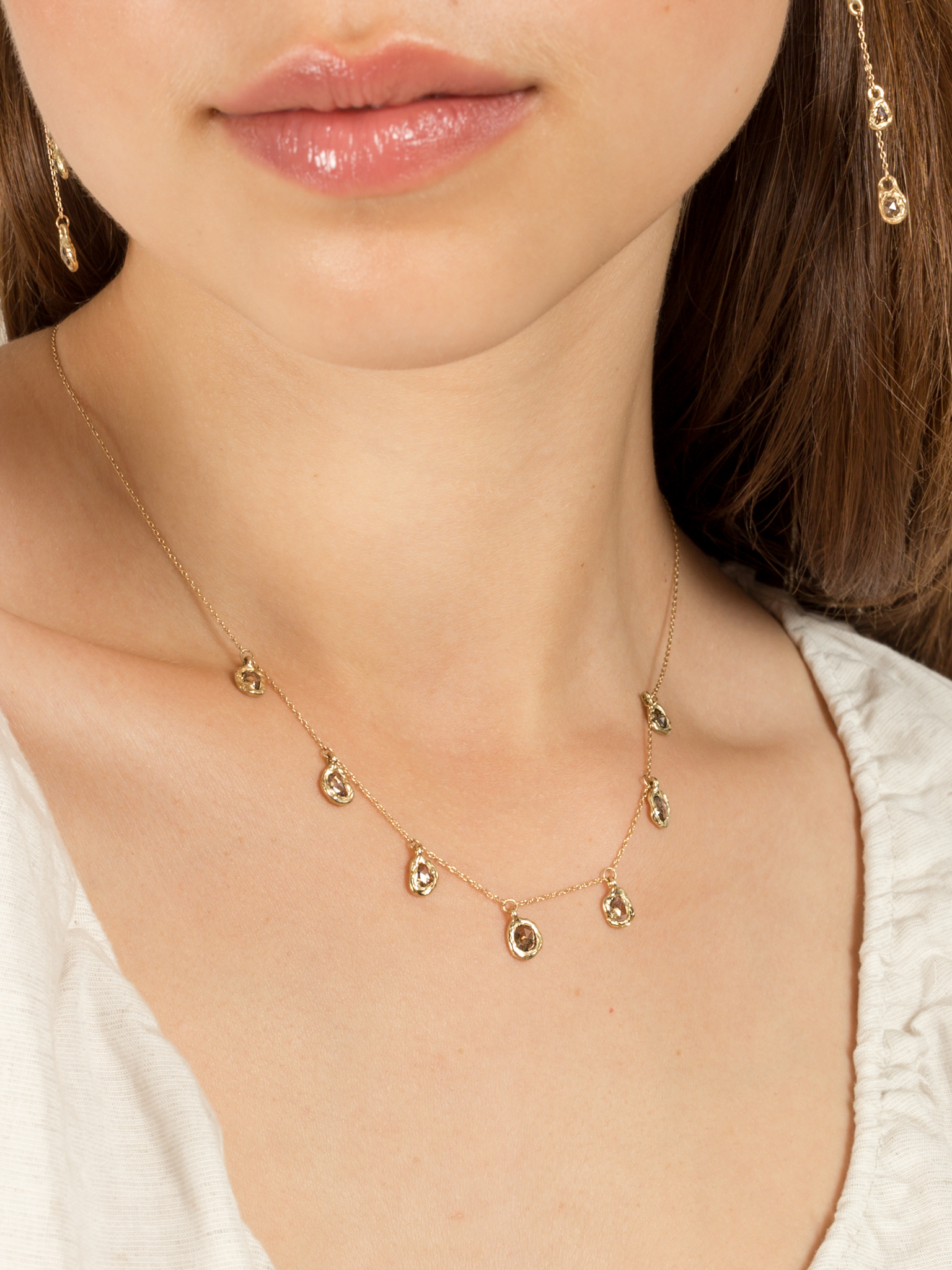 Cascading diamond necklaces