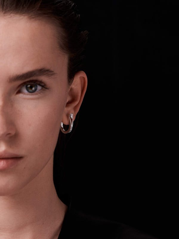 White gold earrings