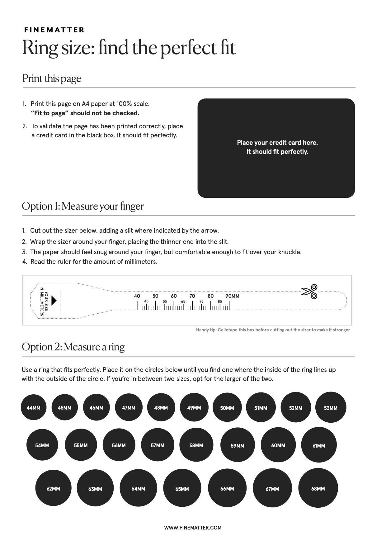 ring size guide finematter