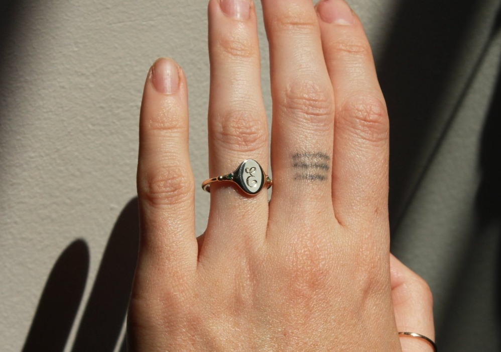 Birthstone signet rings