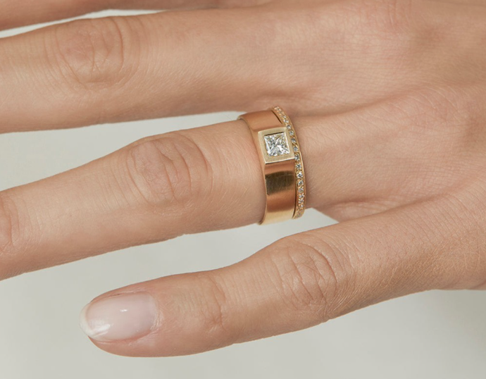 Diamond signet rings