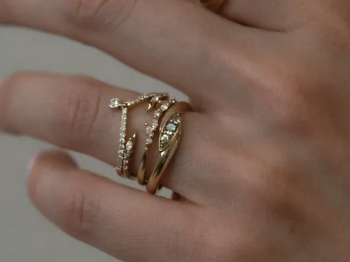 Rose gold wedding bands