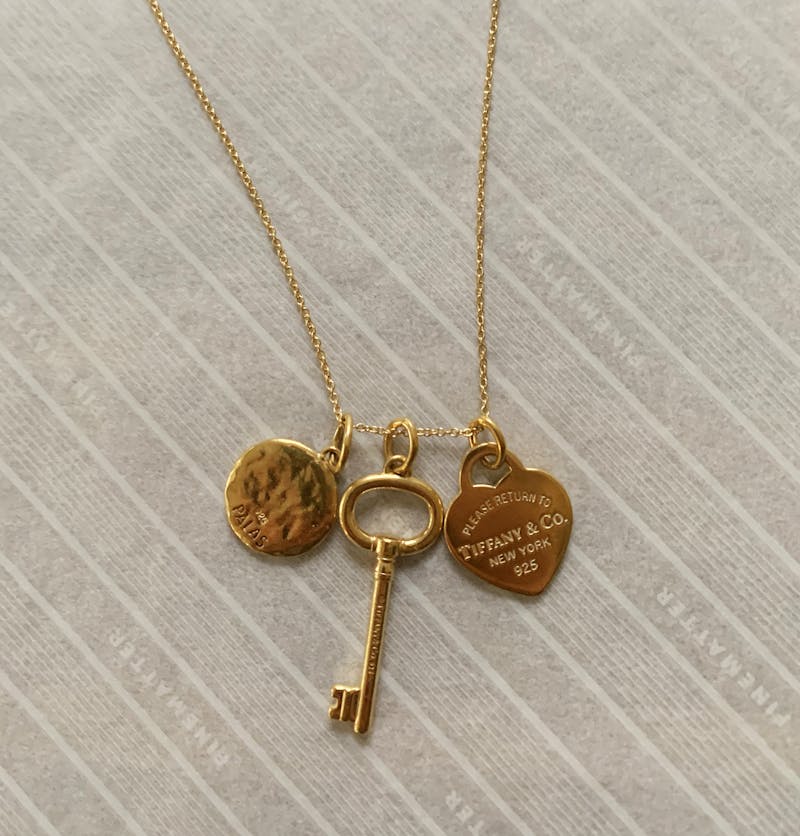 tiffany sterling silver necklace, replated with gold