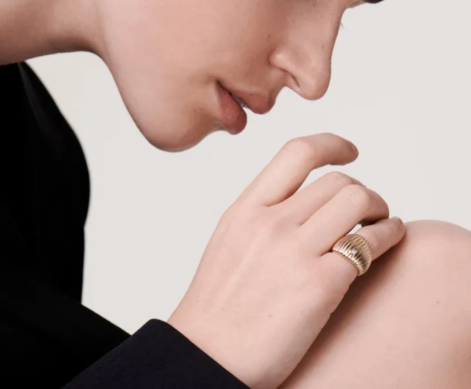 Yellow gold signet rings