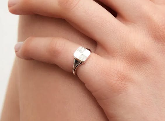 White gold signet rings