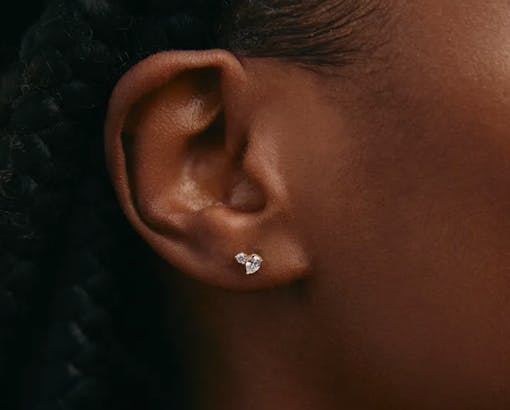 14K gold diamond studs