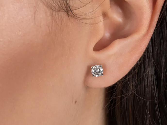 White gold diamond studs