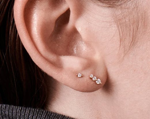 9kt gold diamond studs