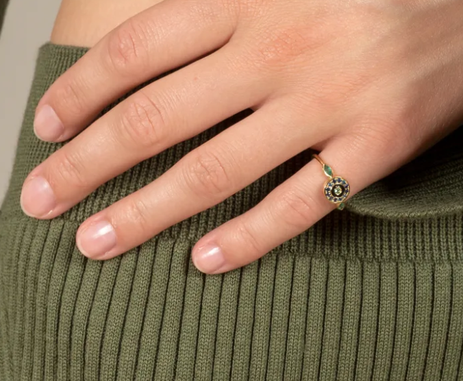 Emerald cocktail rings