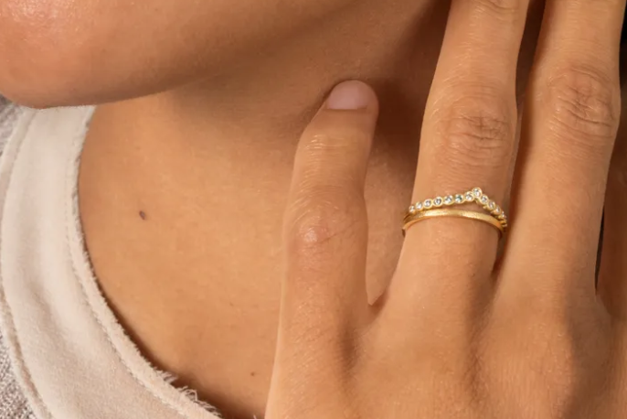 Satomi textured wedding bands