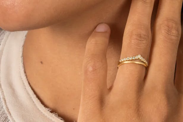 Satomi Kawakita textured wedding bands