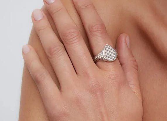 Pear signet rings