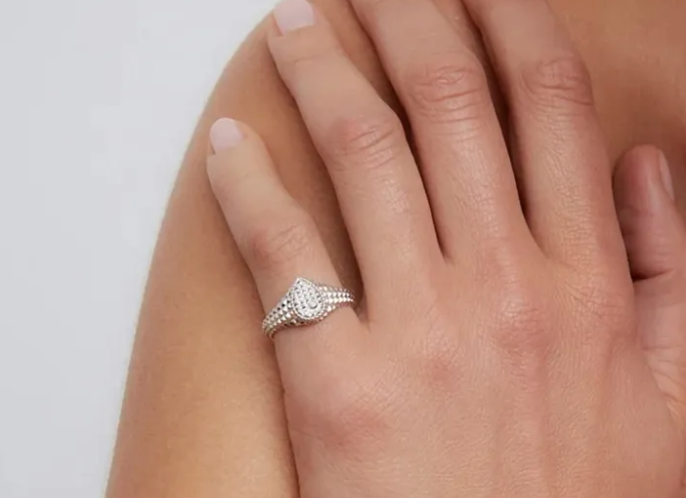 White gold signet rings