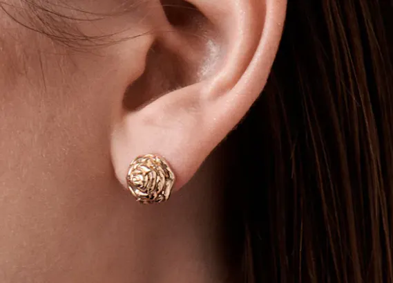 Textured Gold Earrings
