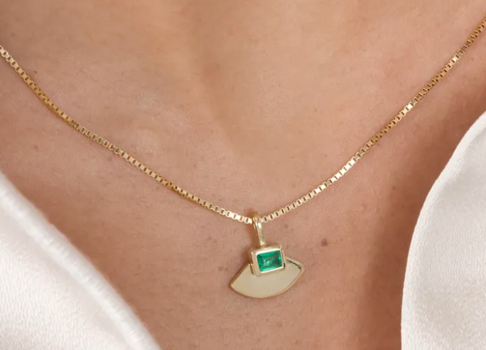 Green emerald necklaces