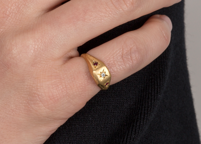 Gold plated signet rings