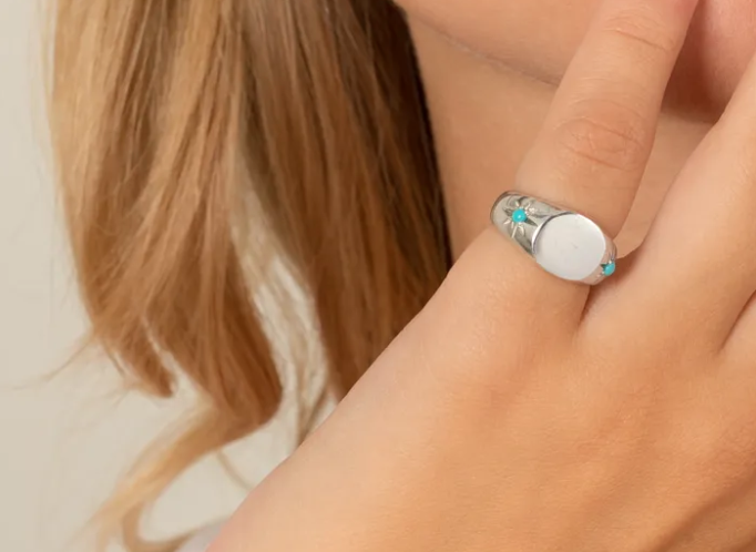 Silver pinky rings