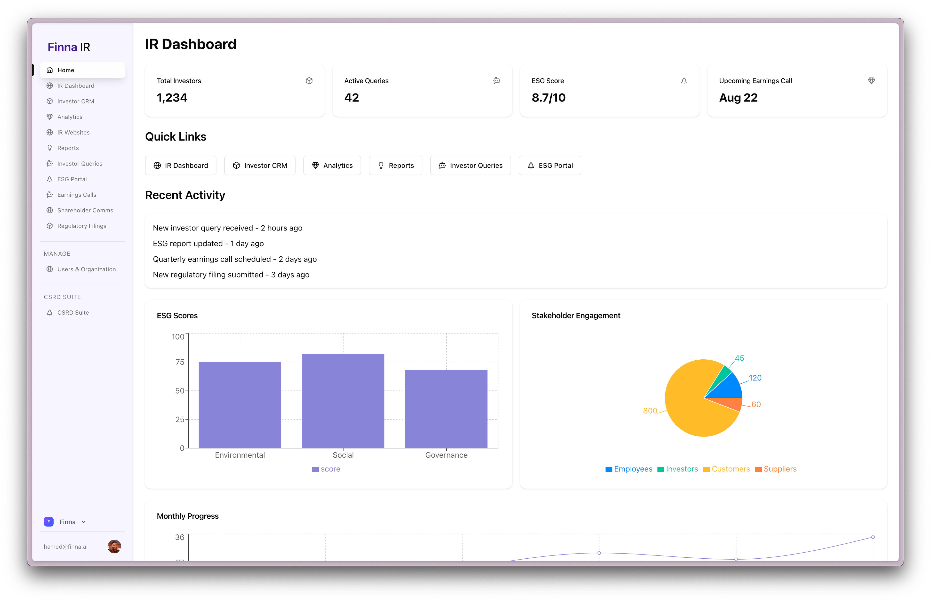 Finna IR Dashboard