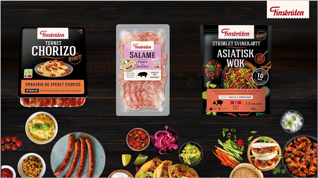 Vårens nyheter, lansering: Ternet chorizo, Salame - pepper og fenikkel og Asiatisk Wok med strimlet svinekjøtt