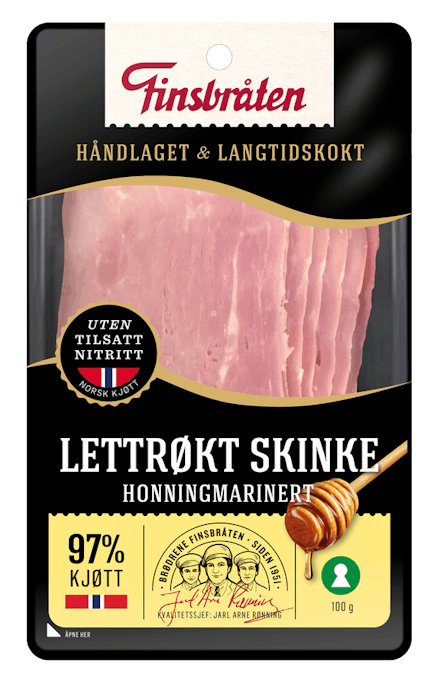 Finsbråten Lettrøkt Skinke Honningmarinert, 90 g
