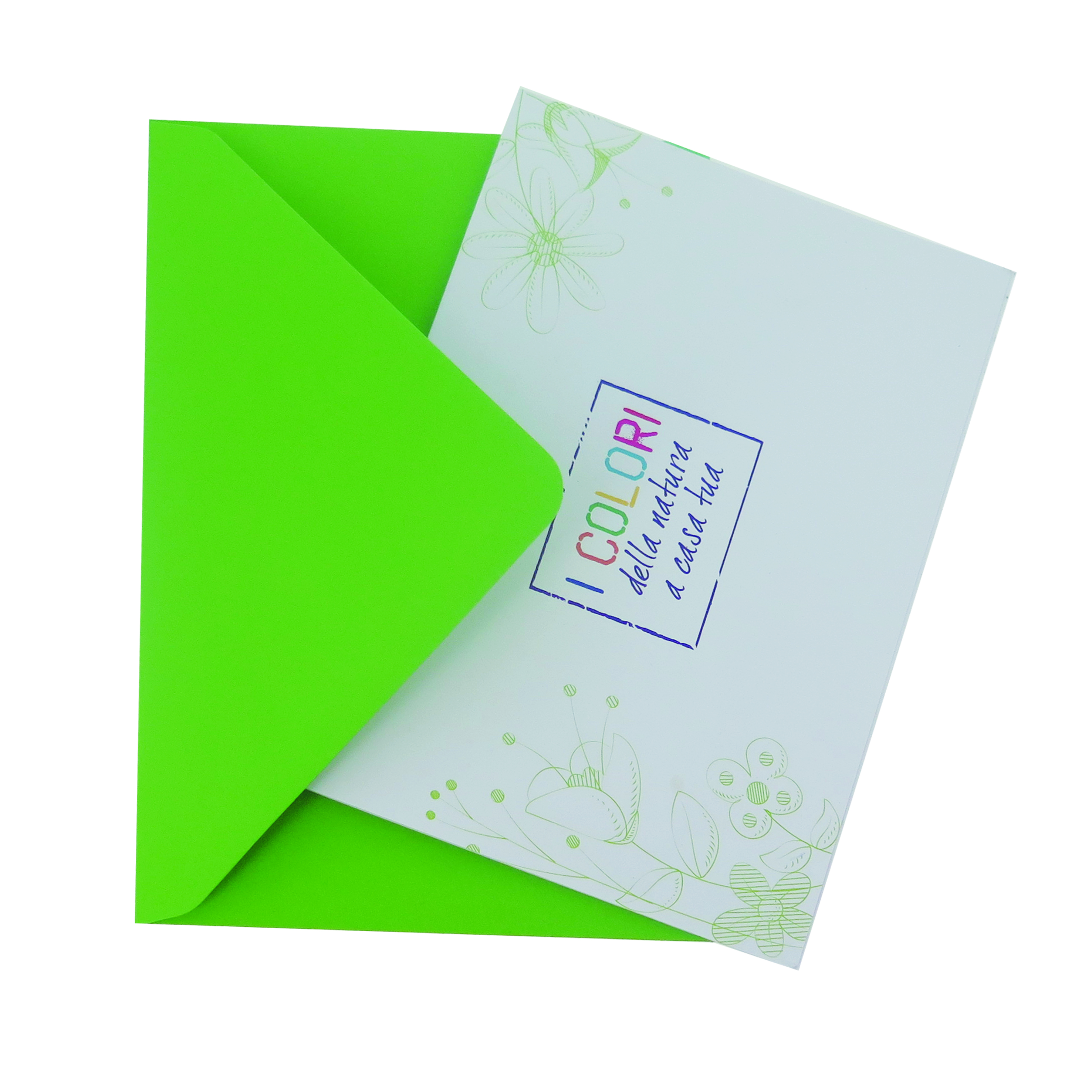 Biglietto con busta verde 15x10