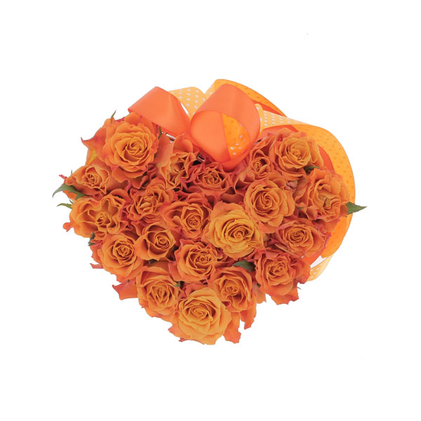 Cuore arancio in scatola a forma di cuore