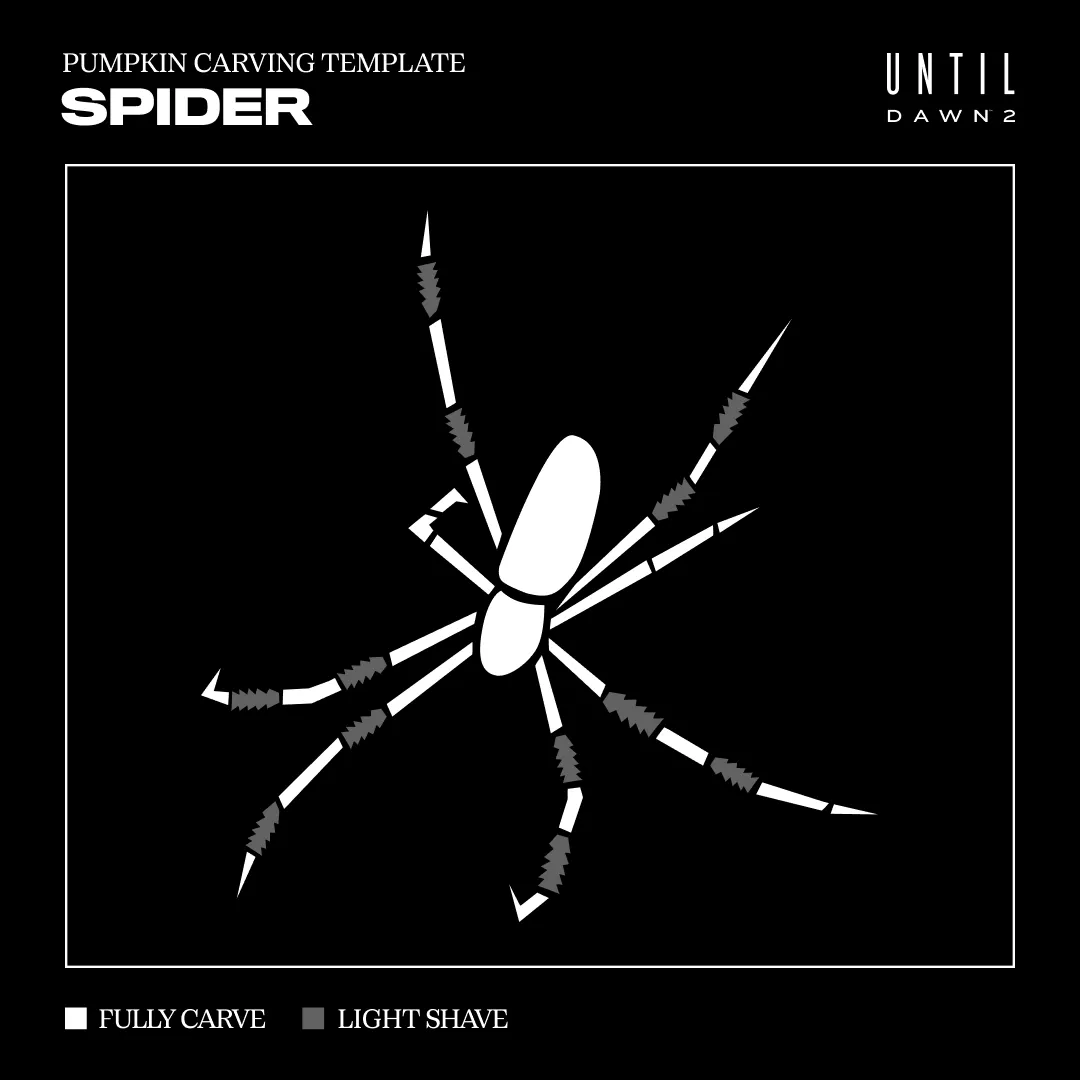 Until Dawn 2 pumpkin carving template: spider