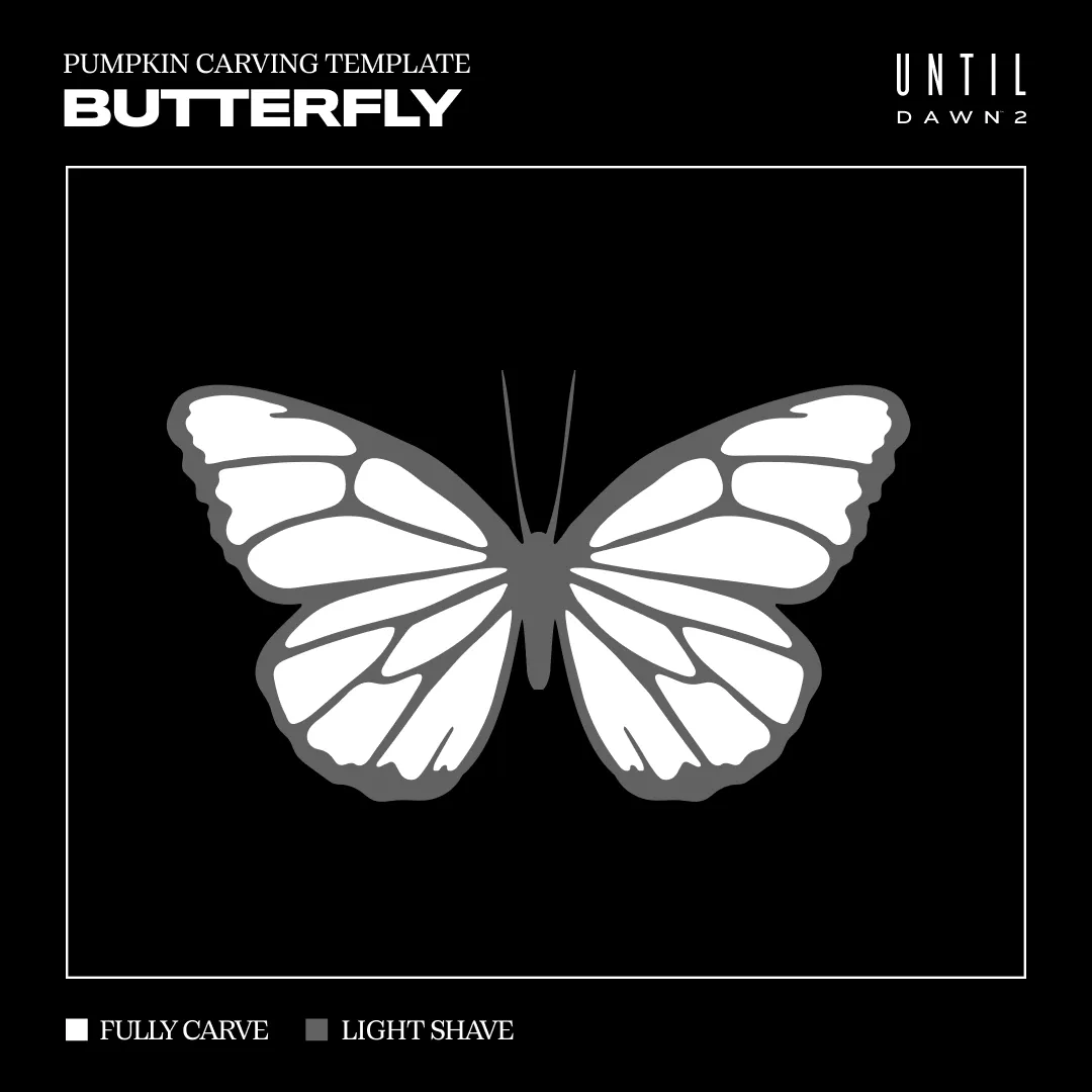 Until Dawn 2 pumpkin carving template: butterfly