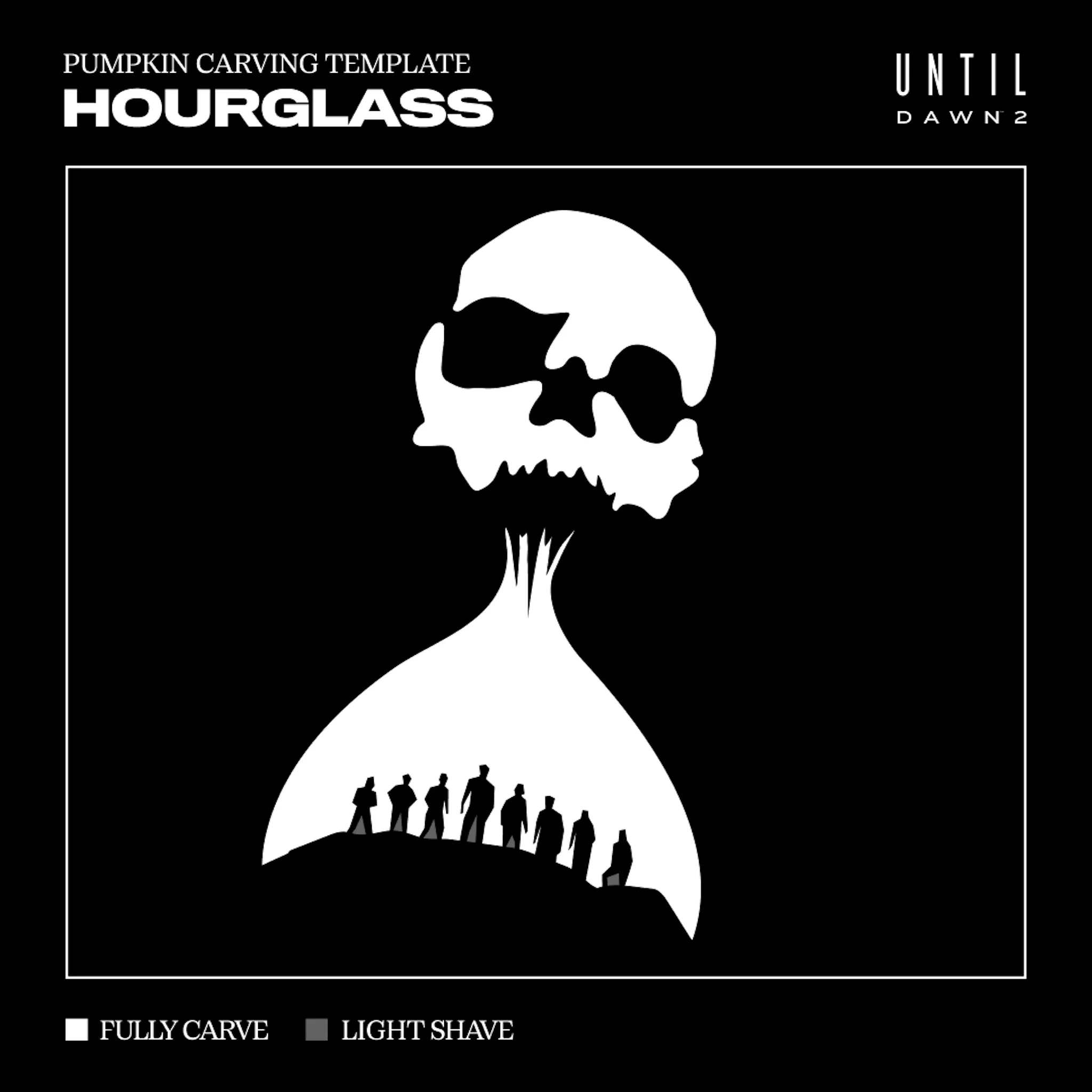 Until Dawn 2 pumpkin carving template: hourglass