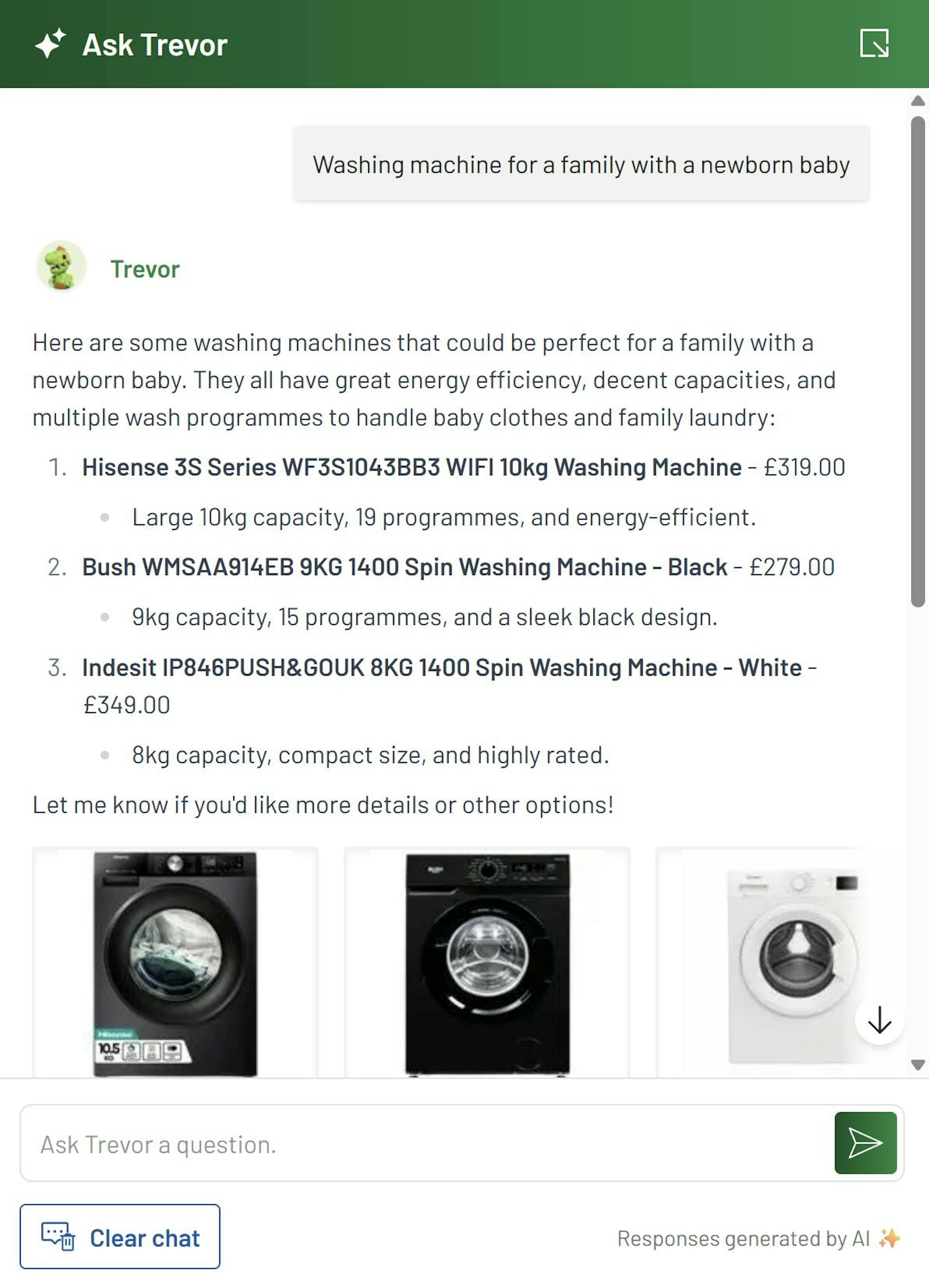 Argos chatbot linking catalogue sources