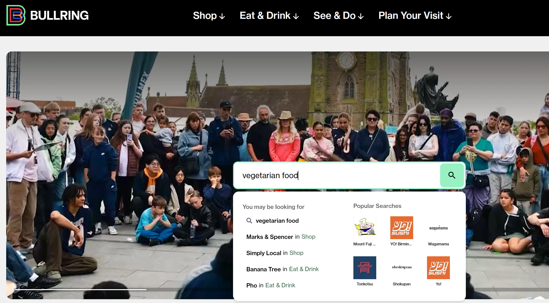 Bullring site search for vegetarian food, from Hammerson's 6 to 1,000 searches a day proof