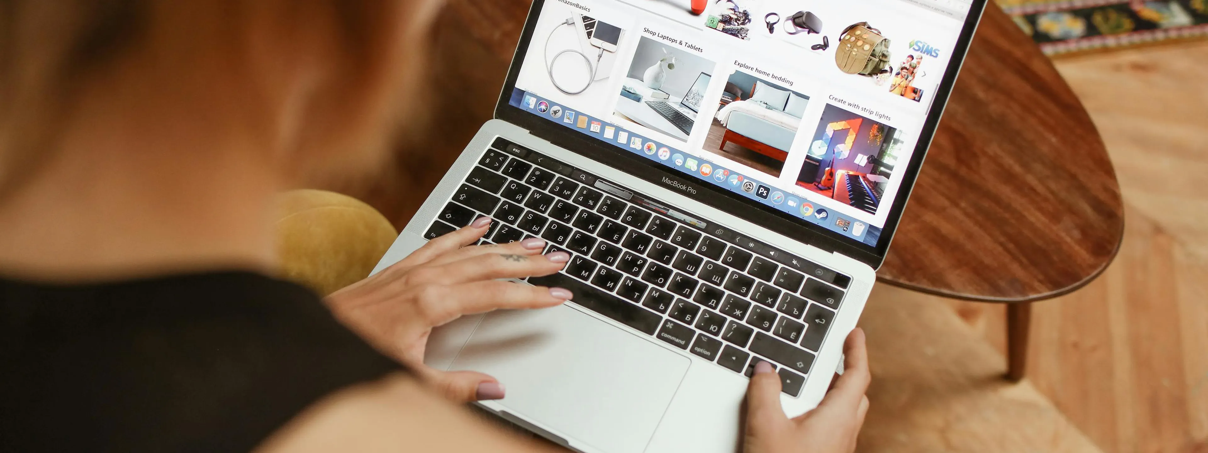 Online shopping screen