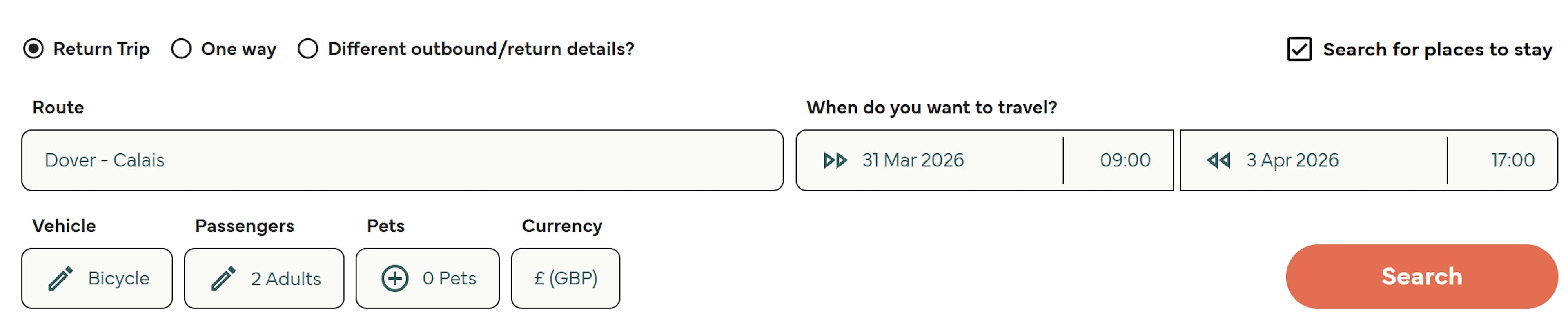 Direct Ferries Search