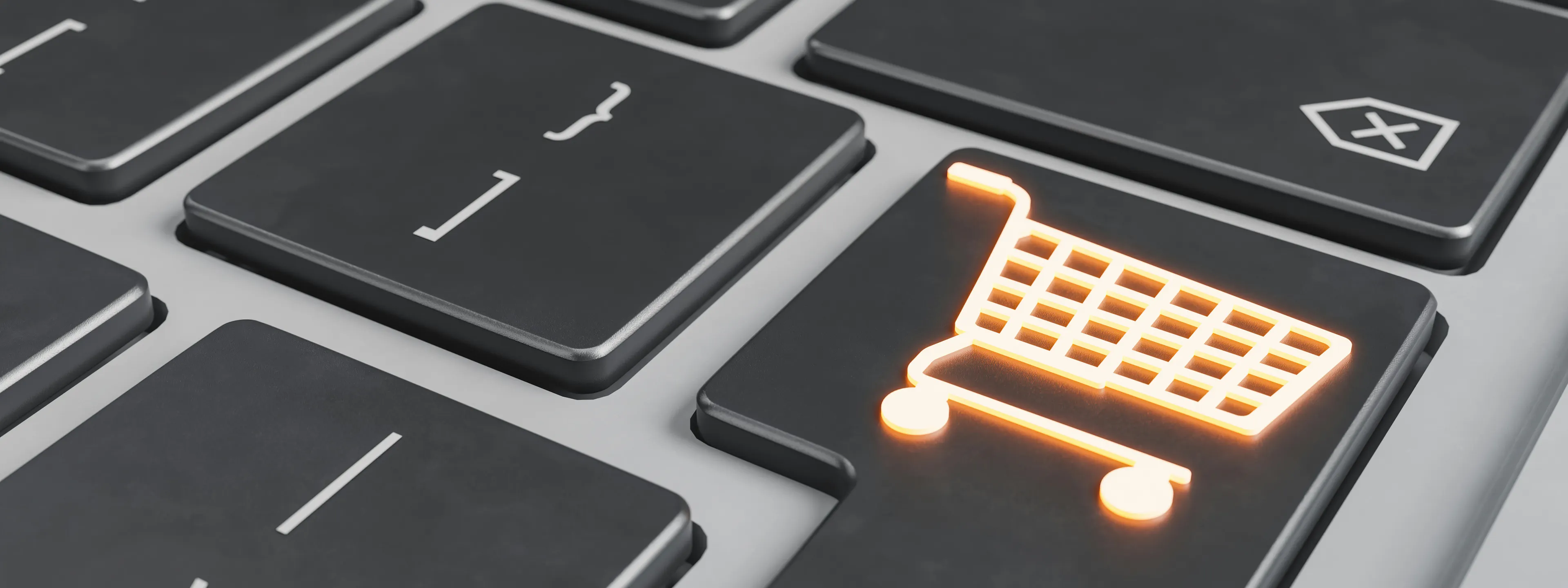 shopping cart symbol on keyword